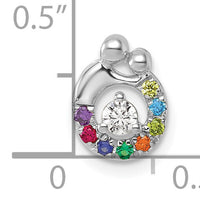 14k WG 8 Birthstone and Dia Mother/Child Chain Slide Semi-mount-PM10728/8W