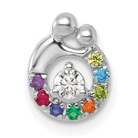 14k WG 8 Birthstone and Dia Mother/Child Chain Slide Semi-mount-PM10728/8W