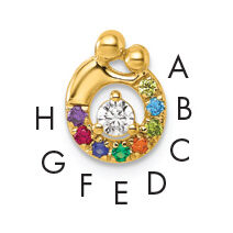 14k 8 Birthstone and Dia Mother/Child Chain Slide Semi-mount-PM10728/8Y