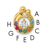 14k 8 Birthstone and Dia Mother/Child Chain Slide Semi-mount-PM10728/8Y