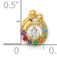 14k 8 Birthstone and Dia Mother/Child Chain Slide Semi-mount-PM10728/8Y