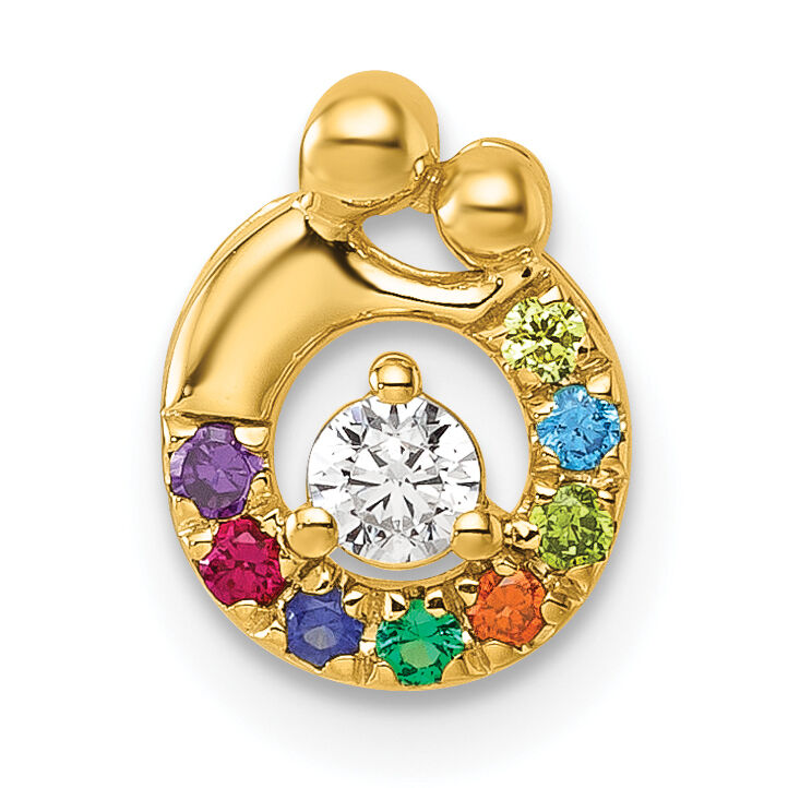 14k 8 Birthstone and Dia Mother/Child Chain Slide Semi-mount-PM10728/8Y