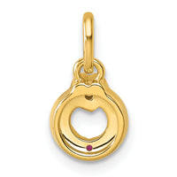 14k Dia Heart w/ 1 Birthstone Mother's Circle Pendant Semi-Mount-PM10729/1Y