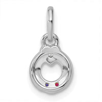 14k WG Dia. Heart w/2 Birthstone Mother's Circle Pend Semi-Mount-PM10729/2W