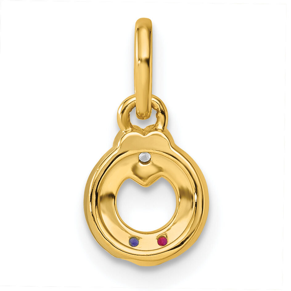 14k Dia Heart w/ 2 Birthstone Mother's Circle Pendant Semi-Mount-PM10729/2Y
