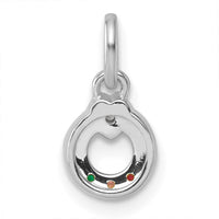 14k WG Dia. Heart w/3 Birthstone Mother's Circle Pend Semi-Mount-PM10729/3W
