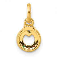 14k Dia Heart w/ 3 Birthstone Mother's Circle Pendant Semi-Mount-PM10729/3Y