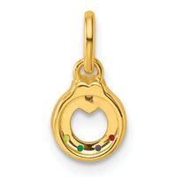 14k Dia Heart w/ 4 Birthstone Mother's Circle Pendant Semi-Mount-PM10729/4Y