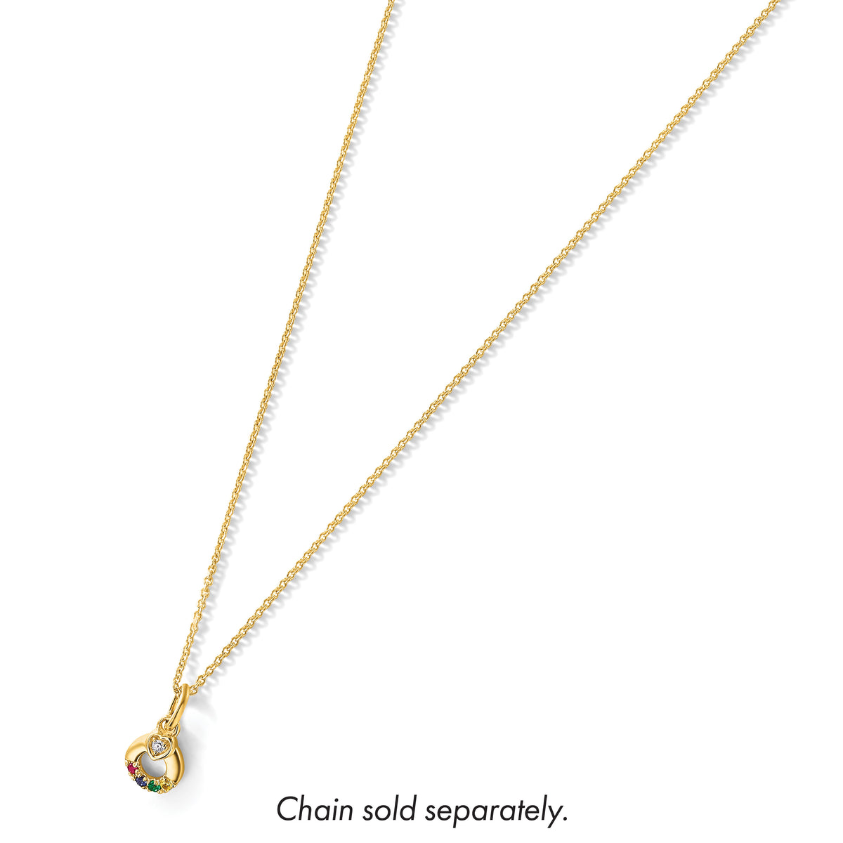 14k Dia Heart w/ 4 Birthstone Mother's Circle Pendant Semi-Mount-PM10729/4Y