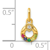 14k Dia Heart w/ 5 Birthstone Mother's Circle Pendant Semi-Mount-PM10729/5Y