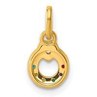 14k Dia Heart w/ 6 Birthstone Mother's Circle Pendant Semi-Mount-PM10729/6Y