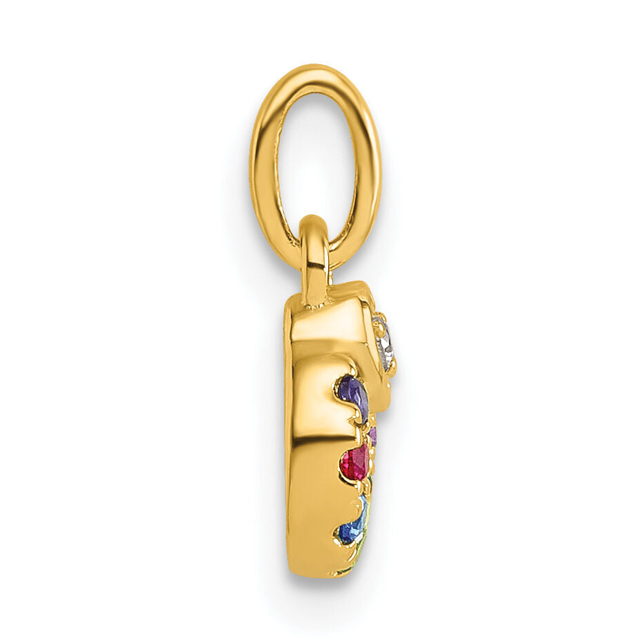 14k Dia Heart w/ 8 Birthstone Mother's Circle Pendant Semi-Mount-PM10729/8Y