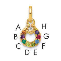 14k Dia Heart w/ 8 Birthstone Mother's Circle Pendant Semi-Mount-PM10729/8Y