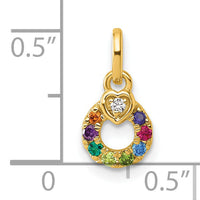 14k Dia Heart w/ 8 Birthstone Mother's Circle Pendant Semi-Mount-PM10729/8Y