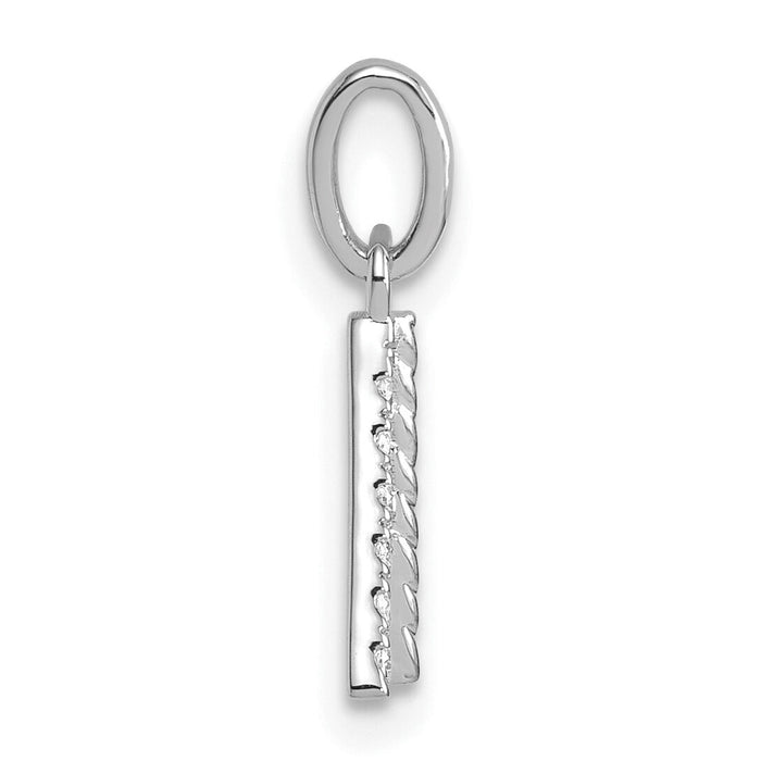 14k White Gold Twisted with .05 ct. Diamond Initial A Charm-PM10732A-WA