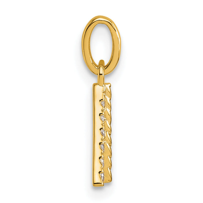 14k Twisted with .05 ct. Diamond Initial A Charm-PM10732A-YA