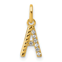 14k Twisted with .05 ct. Diamond Initial A Charm-PM10732A-YA