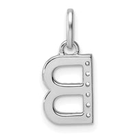 14k White Gold Twisted with .05 ct. Diamond Initial B Charm-PM10732B-WA