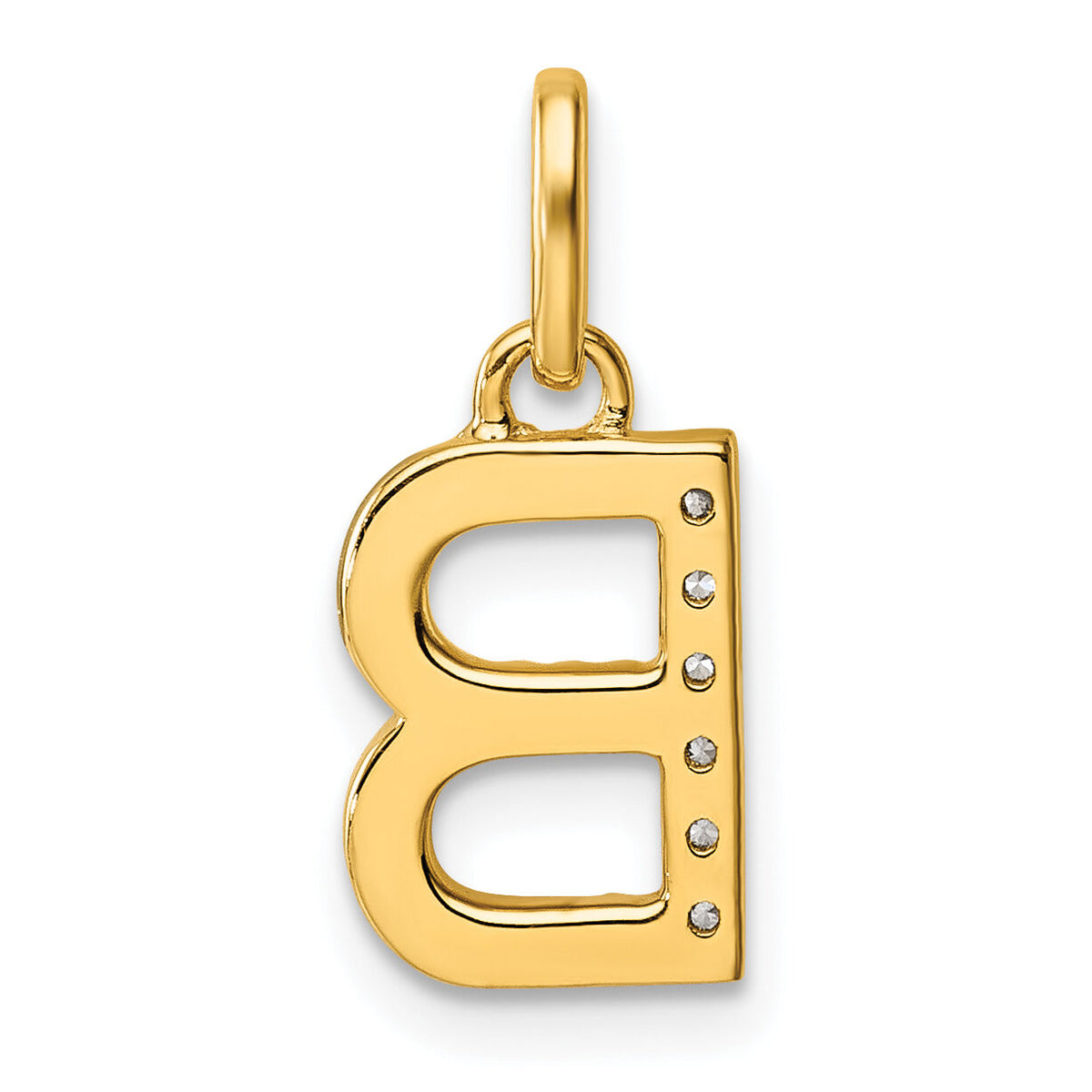 14k Twisted with .05 ct. Diamond Initial B Charm-PM10732B-YA
