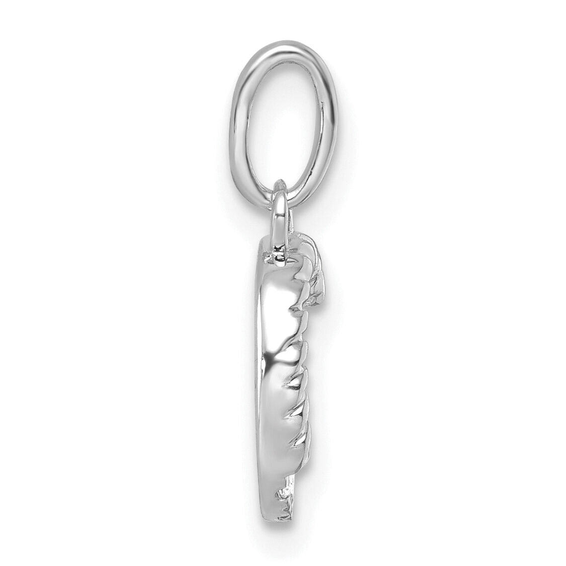 14k White Gold Twisted with .05 ct. Diamond Initial C Charm-PM10732C-WA