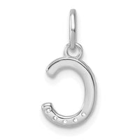 14k White Gold Twisted with .05 ct. Diamond Initial C Charm-PM10732C-WA