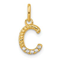 14k Twisted with .05 ct. Diamond Initial C Charm-PM10732C-YA