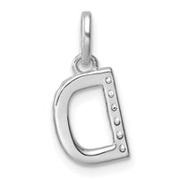 14k White Gold Twisted .05 ct. Diamond Initial D Charm-PM10732D-WA