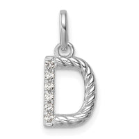 14k White Gold Twisted .05 ct. Diamond Initial D Charm-PM10732D-WA