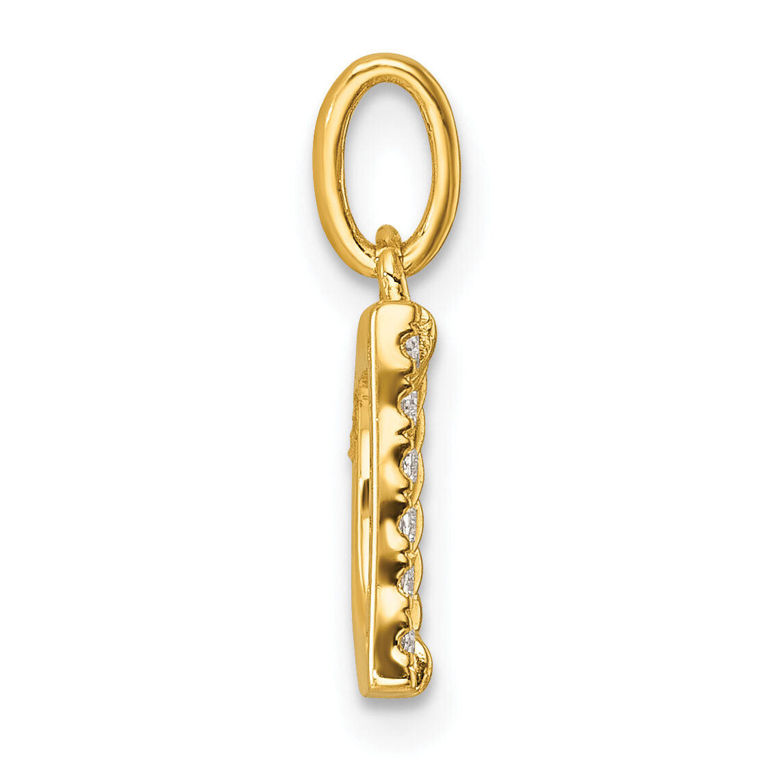 14k Twisted with .05 ct. Diamond Initial D Charm-PM10732D-YA