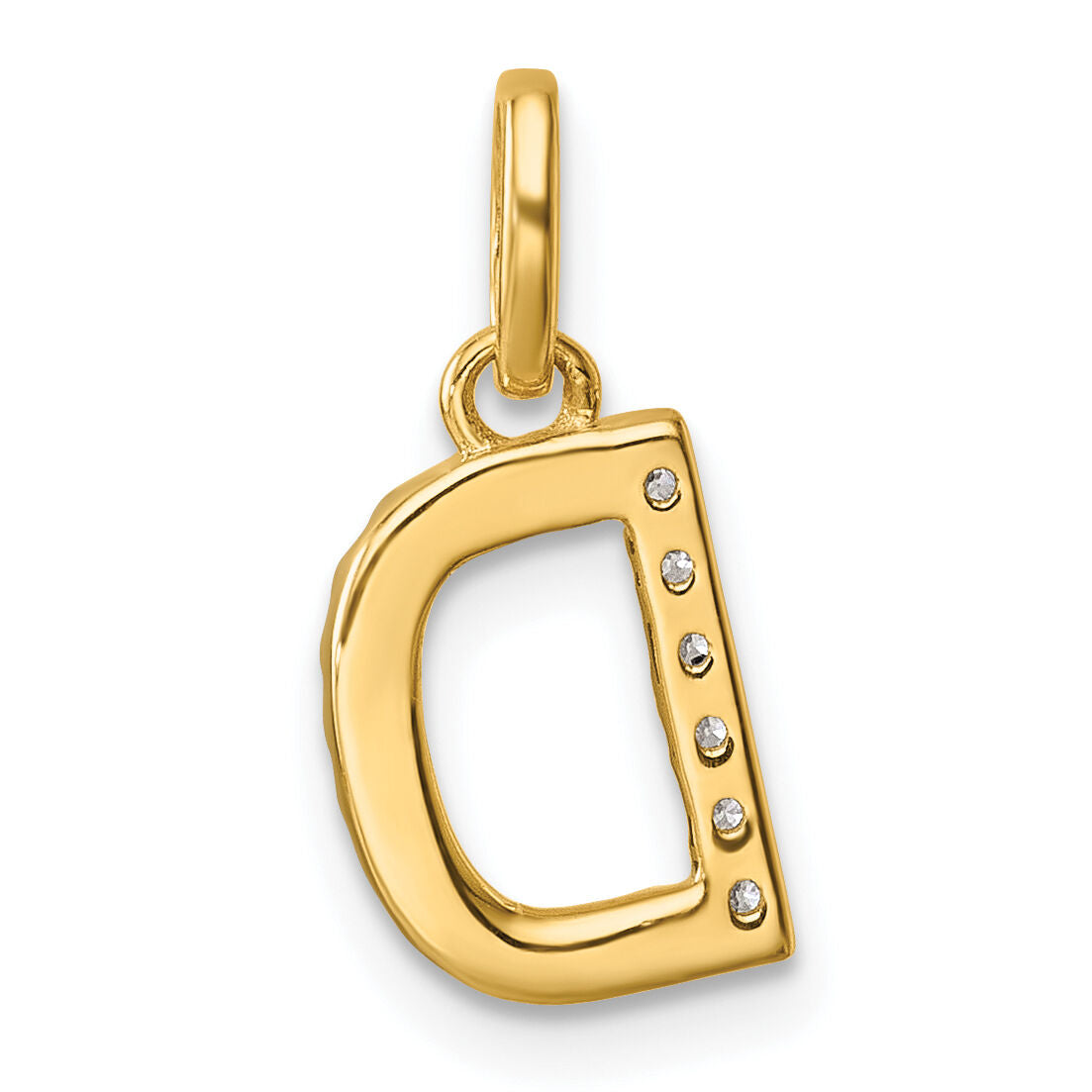 14k Twisted with .05 ct. Diamond Initial D Charm-PM10732D-YA