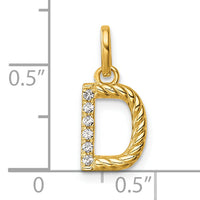 14k Twisted with .05 ct. Diamond Initial D Charm-PM10732D-YA