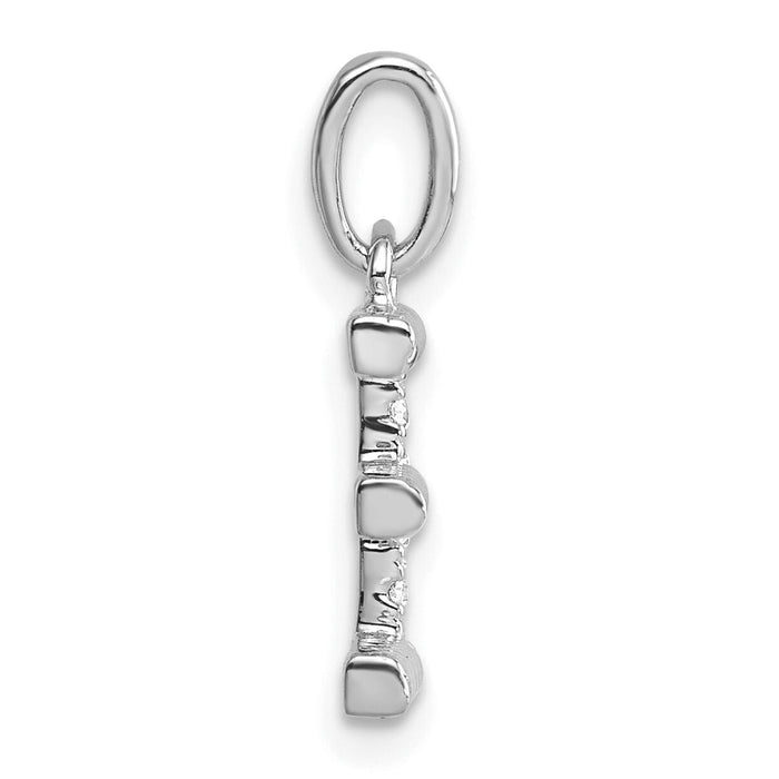14k White Gold Twisted .05 ct. Diamond Initial E Charm-PM10732E-WA