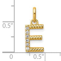 14k Twisted with .05 ct. Diamond Initial E Charm-PM10732E-YA