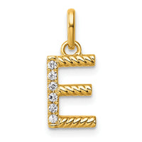14k Twisted with .05 ct. Diamond Initial E Charm-PM10732E-YA