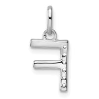 14k White Gold Twisted .05 ct. Diamond Initial F Charm-PM10732F-WA