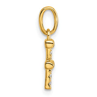 14k Twisted .05 ct. Diamond Initial F Charm-PM10732F-YA