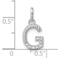 14k White Gold Twisted .07 ct. Diamond Initial G Charm-PM10732G-WA