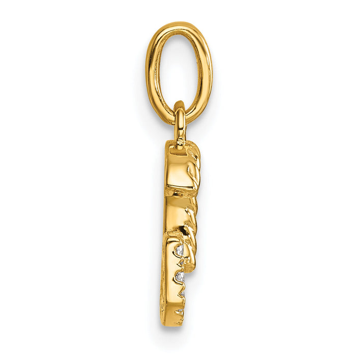 14k Twisted .07 ct. Diamond Initial G Charm-PM10732G-YA