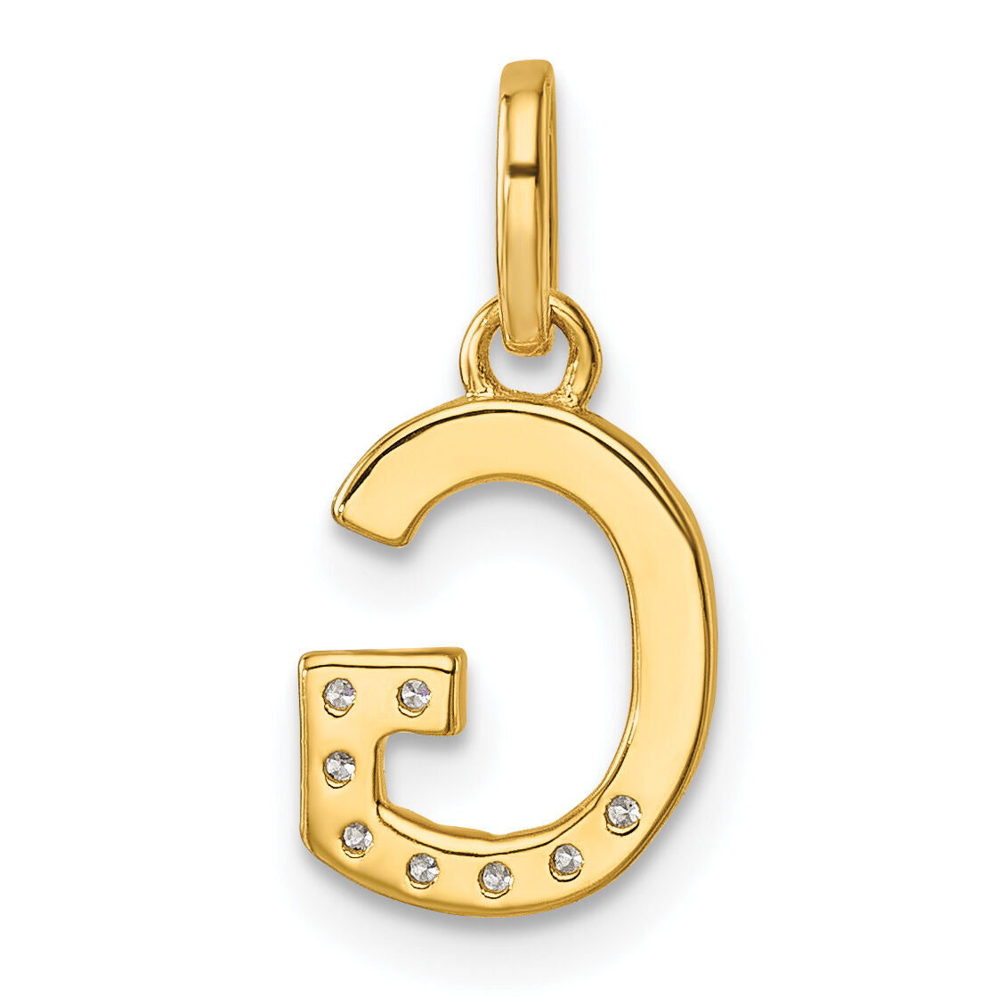 14k Twisted .07 ct. Diamond Initial G Charm-PM10732G-YA
