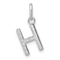 14k White Gold Twisted .07 ct. Diamond Initial H Charm-PM10732H-WA