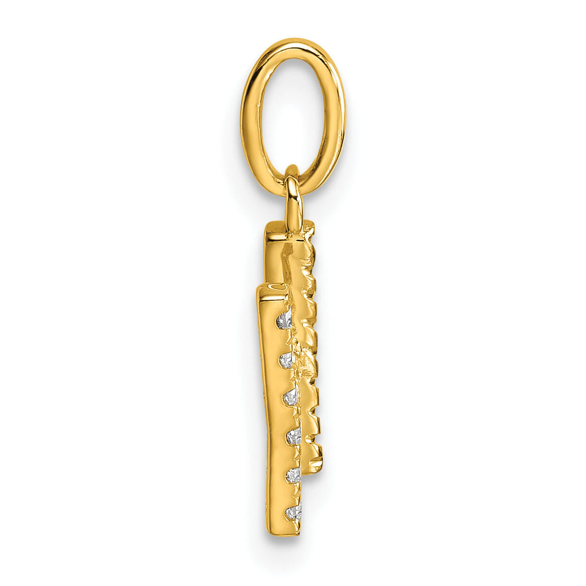 14k Twisted .07 ct. Diamond Initial H Charm-PM10732H-YA