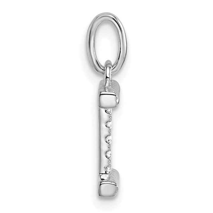 14k White Gold Twisted .05 ct. Diamond Initial I Charm-PM10732I-WA