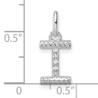 14k White Gold Twisted .05 ct. Diamond Initial I Charm-PM10732I-WA