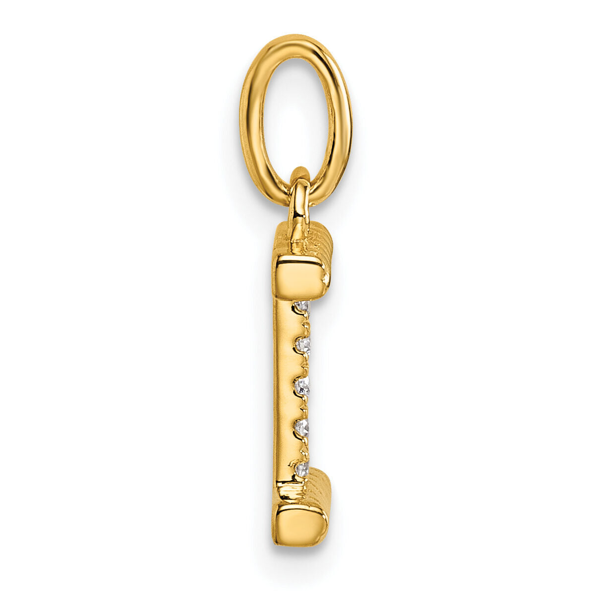 14k Twisted .05 ct. Diamond Initial I Charm-PM10732I-YA