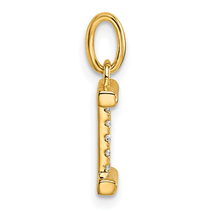 14k Twisted .05 ct. Diamond Initial I Charm-PM10732I-YA
