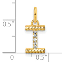 14k Twisted .05 ct. Diamond Initial I Charm-PM10732I-YA