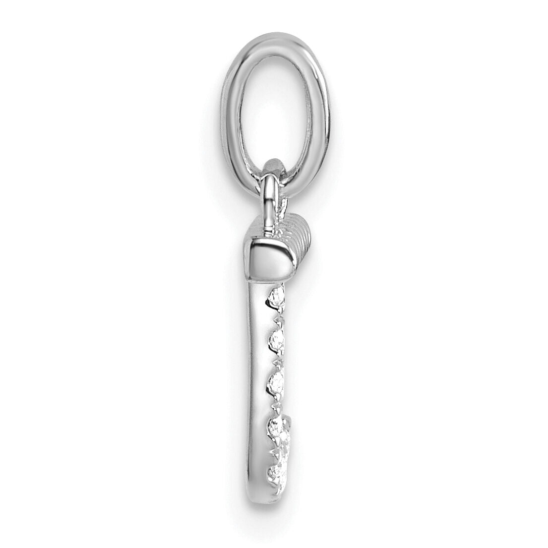 14k White Gold Twisted .07 ct. Diamond Initial J Charm-PM10732J-WA