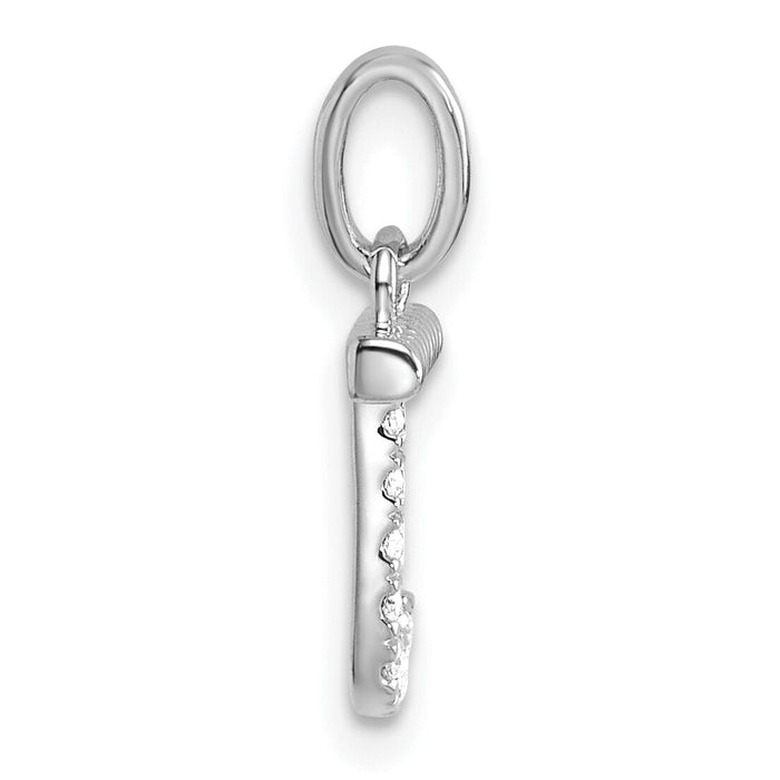 14k White Gold Twisted .07 ct. Diamond Initial J Charm-PM10732J-WA