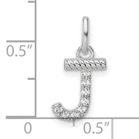 14k White Gold Twisted .07 ct. Diamond Initial J Charm-PM10732J-WA