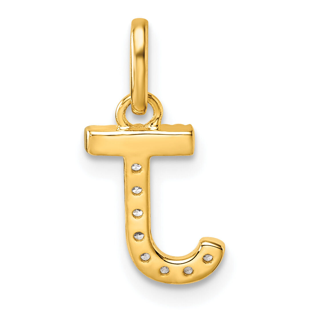 14k Twisted .07 ct. Diamond Initial J Charm-PM10732J-YA